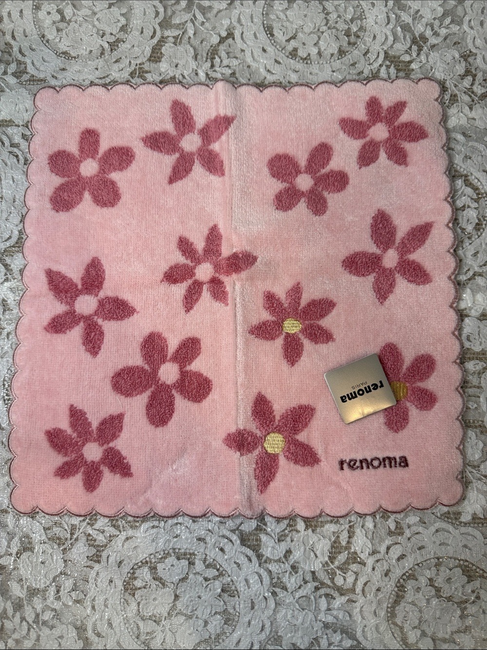 Renoma Pink Floral Hand / face Towel